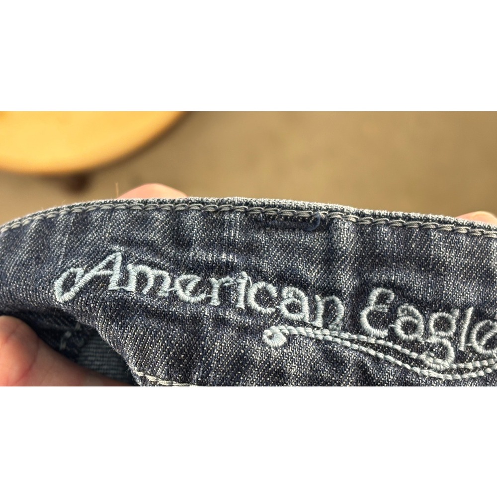 American Eagle Low Rise Cuffed Jean Shorts Women's Dark Wash 100% Cotton 30x2.5 - Picture 6 of 15